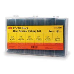 3m Heat Shrink Tubing Kit,Black,102 Pc FP301-3/16 TO 1-BLACK-5-102 PC KITS