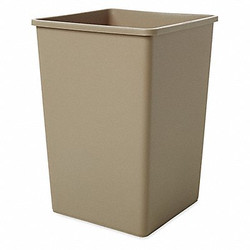 Rubbermaid Commercial Trash Can,Square,35 gal.,Beige FG395800BEIG