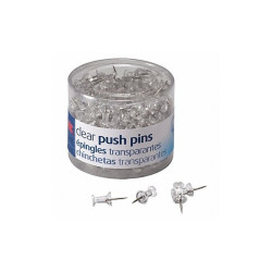 Officemate Push Pins,1/2in,Clear,PK1200 35711