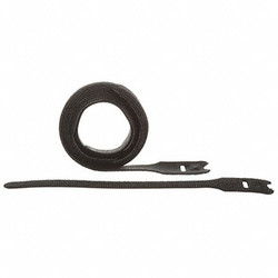 Panduit Hook-and-Loop Cable Tie,8 in,Black,PK10 HLT2I-X0