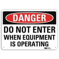 Lyle Danger Sign,7 in x 10 in,Aluminum U3-1325-RA_10X7