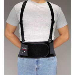 Allegro Industries Back Support w/Suspenders,Black,M 7190-02