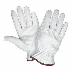 Mcr Safety Leather Gloves,White,L,PK12 3611L
