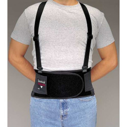 Allegro Industries Back Support w/Suspenders,Black,XL 7190-04