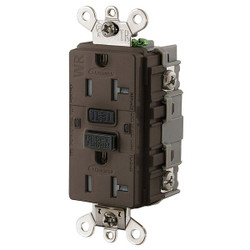Hubbell Wiring Device-Kellems Recept,Brown,20 A,GFCI,2P3W,Bk;Sd,1PK GFSG5362