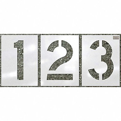 C.H. Hanson Stencil,Number Kit,12pcs.,8 x 5-1/4 In. 70356
