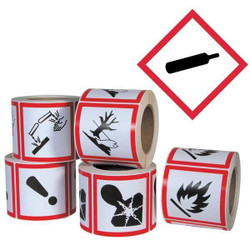 Ghs Safety Pictogram Label,Gas Cylinder,PK500 GHS1258