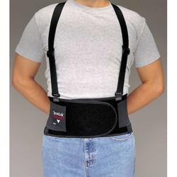 Allegro Industries Back Support w/Suspenders,Black,L 7190-03