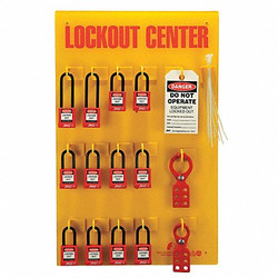 Zing Lockout Station,Filled,12 Padlocks 7115