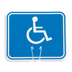 Manufacturer Varies Traffic Cone Sign,White/Blue,Handicapped 03-550-H