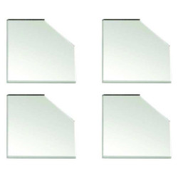 Mirredge Corner Plates,Clear,3 in W,PK4 32504