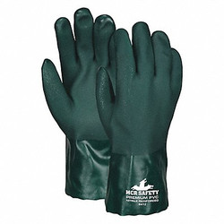 Mcr Safety Chemical Gloves,L,Green,Sandy,PVC,PK12 6412