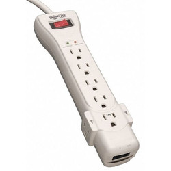 Tripp Lite Datacom Surge Protector,7 Outlet,Wht SUPER 7 TEL 15