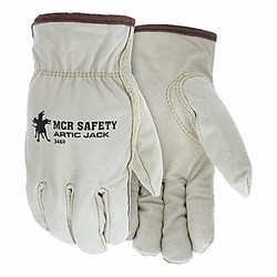 Mcr Safety Leather Gloves,Beige,XL,PK12 3460XL