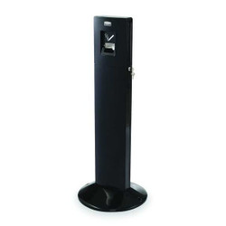 Rubbermaid Commercial Cigarette Receptacle,1-19/32 gal.,Black  FGR93400BK