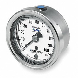 Ashcroft Pressure Gauge,0 to 100 psi,2-1/2In 251009SW02BXLL100