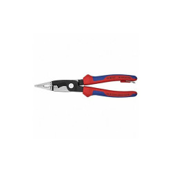 Knipex Chain Nose Plier,8" L,Serrated  13 82 8 T BKA