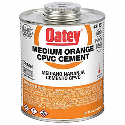 Oatey Pipe Cement,32 fl oz,Orange 31131