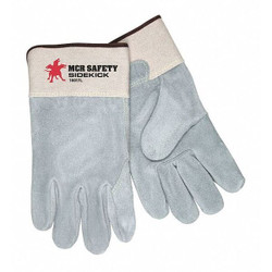 Mcr Safety Leather Gloves,Gray,L,PK12 16017L