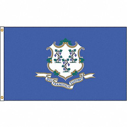 Nylglo Connecticut Flag,4x6 Ft,Nylon 140770