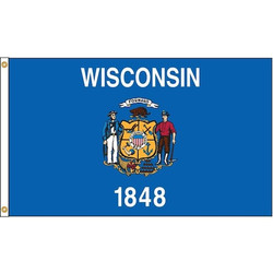 Nylglo Wisconsin Flag,4x6 Ft,Nylon 145970