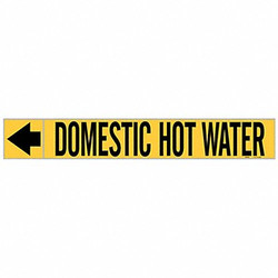Brady Pipe Markr,Domestic Hot Water,1in H  20426
