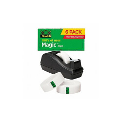 3m Office Tape,83 1/3 ft,3/4 in,2.3 mil,PK6 99826866