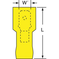 3m Male Disconnect,Yellow,12-10AWG,PK25 MTI10-250Q