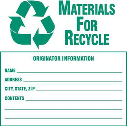 Brady Recycle Label,6in. dia.,Vinyl,PK100  121062