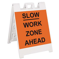 Manufacturer Varies Barricade Sign,Slow Work Zone Ahead 136-WLGQ2426-OBEG