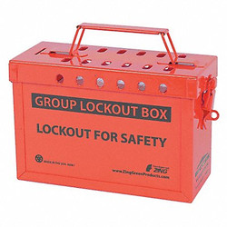Zing Group Lockout Box ,Stainless Steel, Red 6061R