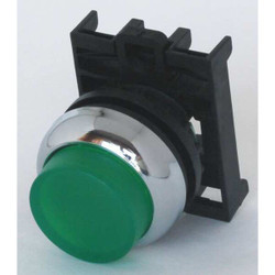 Eaton Flush Push Button, Green, LED, 22mm M22M-DLH-G