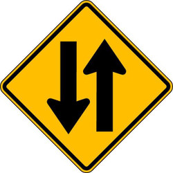 Lyle Two Way Traffic Traffic Sign,24" x 24" W6-3-24HA