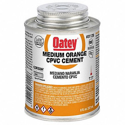Oatey Pipe Cement,8 fl oz,Orange 31129