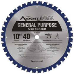 Avanti Circular Saw Blade,10 in Blade,40 Teeth  P1040X