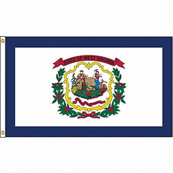 Nylglo West Virginia Flag,5x8 Ft,Nylon 145880