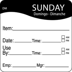 Daymark Day Label,Black,PK250 1100537