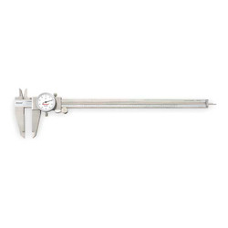 Starrett Dial Caliper w/Case,12 In,White  3202-12