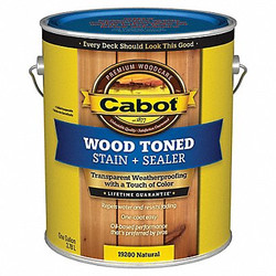 Cabot Exterior Stain,Natural,Toned Flat,1 gal. 140.0019200.007