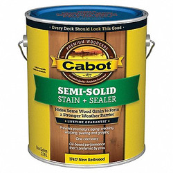 Cabot New Redwood,Semi-Solid Flat,1 gal. 140.0017417.007