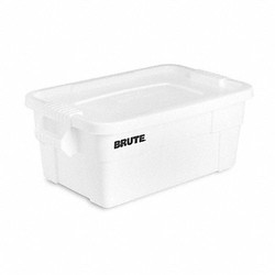Rubbermaid Commercial Storage Tote,White,Solid,Plastic FG9S3000WHT