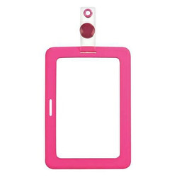 Myid Badge Holder,Rubberized,Pink,PK2 038946