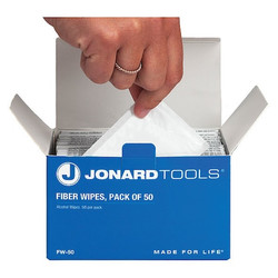 Jonard Tools Fiber Wipes,Optical Fiber Cleaning,PK50 FW-50