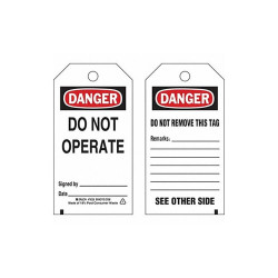 Brady Danger Tag,5-1/2inHx3inW,Poly,Brass,PK25 76226