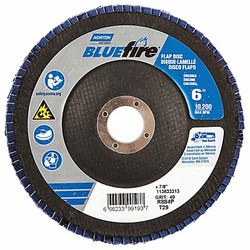 Norton Abrasives Fiber Disc,6 in Dia,7/8in Arbor,P40 Grit 66623399193