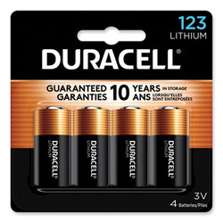 Duracell® Specialty High-Power Lithium Batteries, 123, 3 V, 4/pack DL123AB4PK