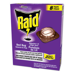 Raid® Bed Bug Detector and Trap, 0.19 lb Trap, 8 Traps/Box, 6/Carton 674798