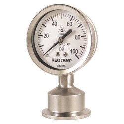 Reotemp Pressure Gauge,0 to 100 psi,2-1/2In SG25ATC15P18