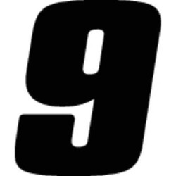 Hardline Products Number Label,Blk,Vinyl,4 in. H,No. 9,PK3 DB43B-9