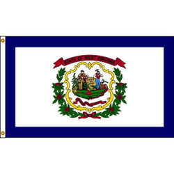 Nylglo West Virginia Flag,4x6 Ft,Nylon 145870